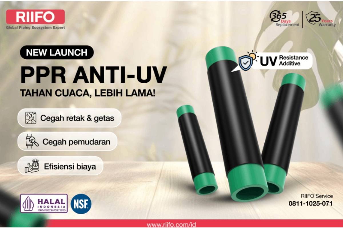 RIIFO Hadirkan Pipa PPR Anti UV untuk Outdoor Piping!