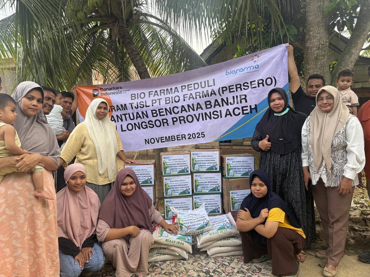 Peduli Penyintas Banjir Aceh, Bio Farma Gerak Cepat Kirim Bantuan Logistik