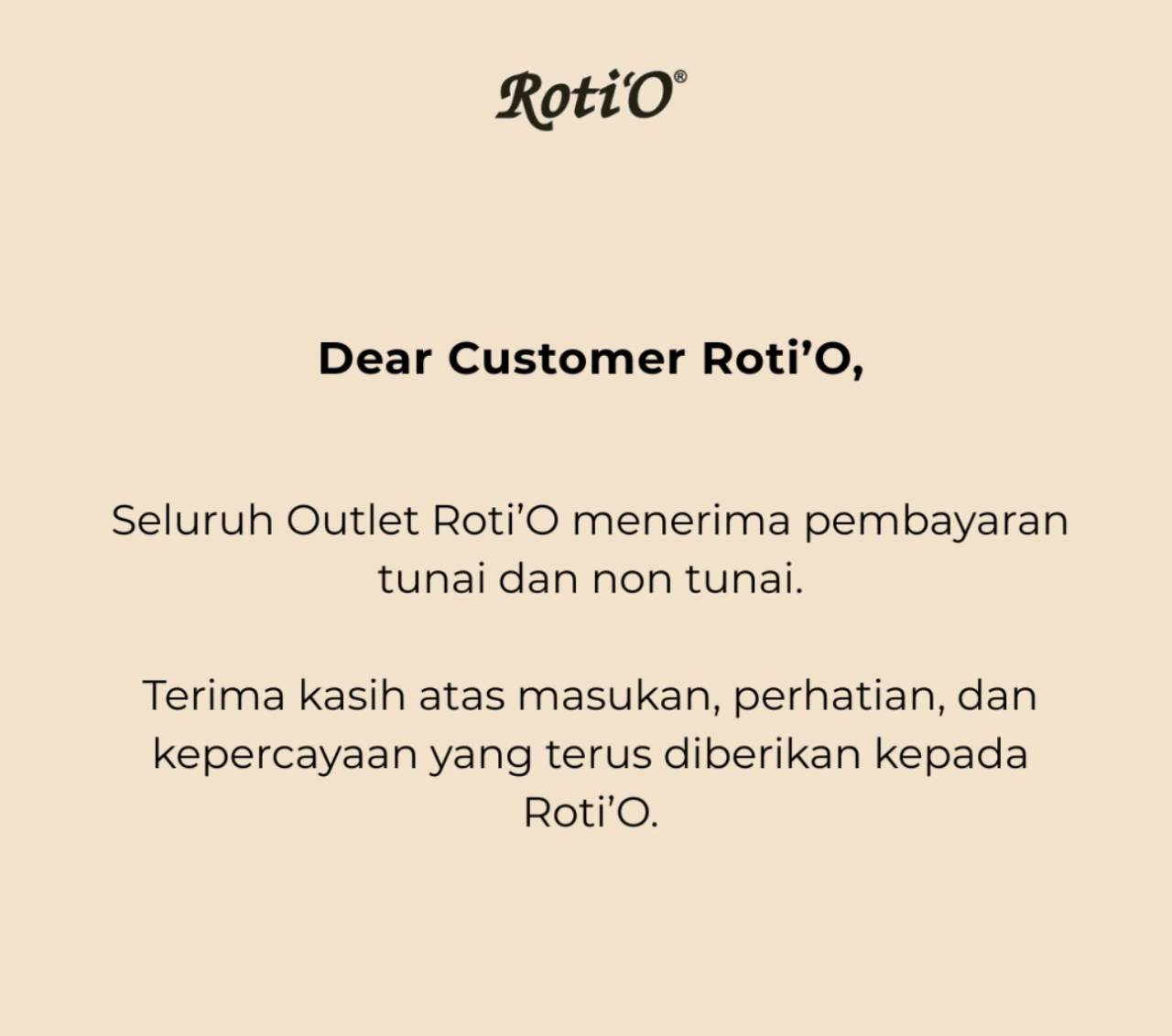 Viral Tolak Pembayaran Tunai, Roti’O Kini Terima Cash di Semua Gerai