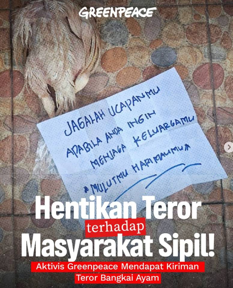 Rumah Aktivis Greenpeace Iqbal Damanik Diteror Bangkai Ayam
