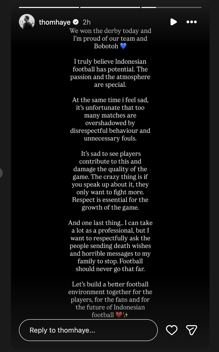 Thom Haye Mengaku Keluarganya Diancam Dibunuh Seusai Persib Bungkam Persija