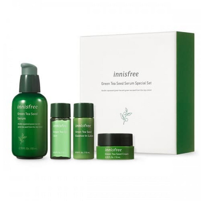 Green tea serum. Innisfree Green Tea набор миниатюр. Innisfree Special Set.