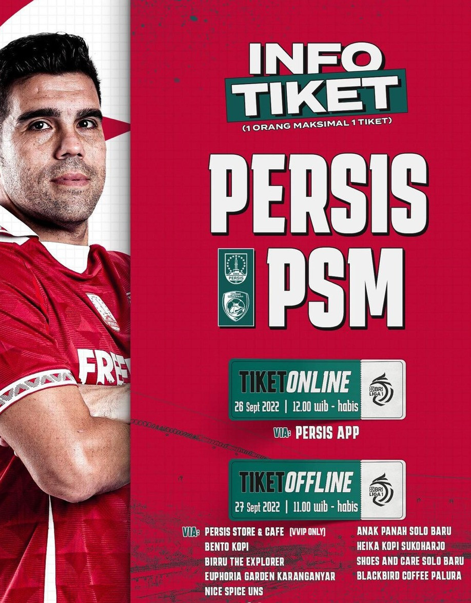 Info Tiket Persis Solo vs PSM Makassar Bisa Dibeli Mulai Hari Ini